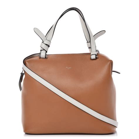 CELINE Lambskin Small Soft Cube Satchel Light Tan